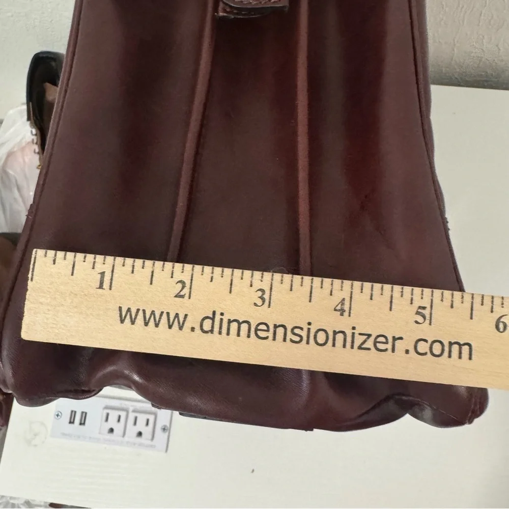 Bosca Dolce Chestnut Brown Leather Briefcase with Top Handle (Key) NWOT Doctors